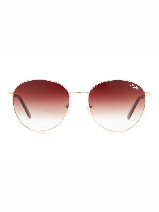 QUAY Women\'s LOOP ME IN QW-000869 Gold Round Frame / Brown Fade Sunglasses